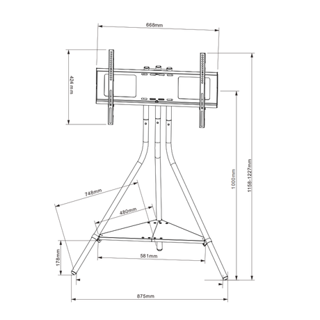 XTRARM Ahton Trípod - Soporte TV de suelo Blanco