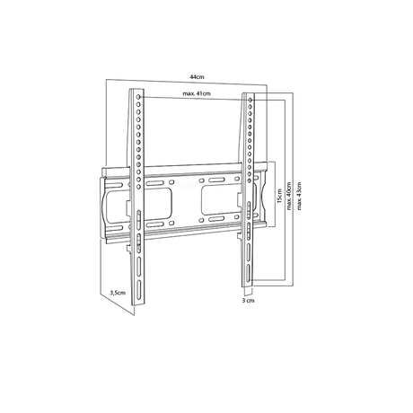 DQ Wall-Support Anna Fixed - Soporte TV de pared Negro