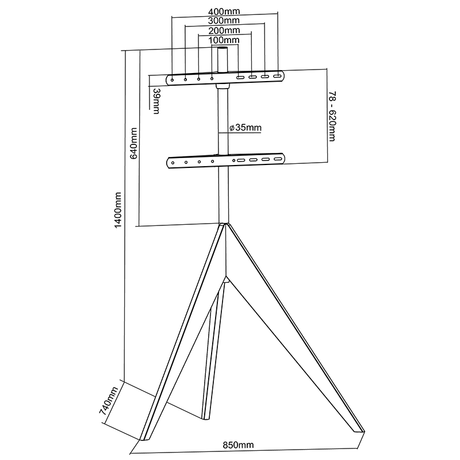 XTRARM Argo - Soporte TV de suelo Blanco/Gris