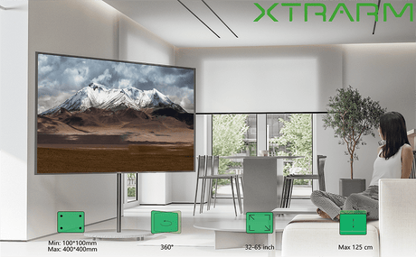XTRARM Arius Impresión - Soporte TV de suelo Madera Gris