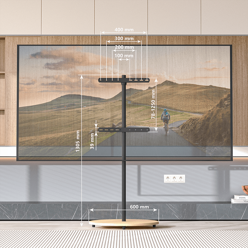 XTRARM Arius - Soporte TV de suelo Madera Maciza