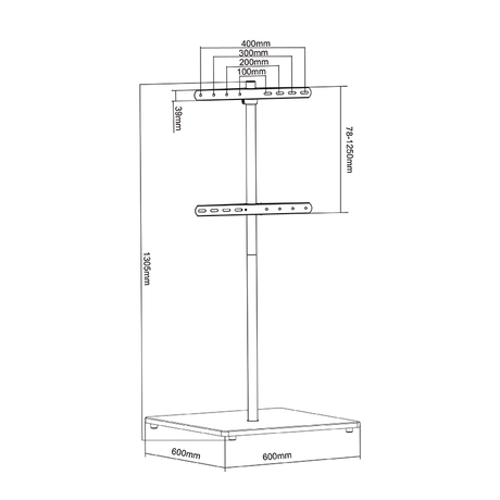 XTRARM Atria Cuadrado Blanco - Soporte TV de suelo