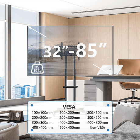 XTRARM Cato negro Móvil – Soporte Tv de pie