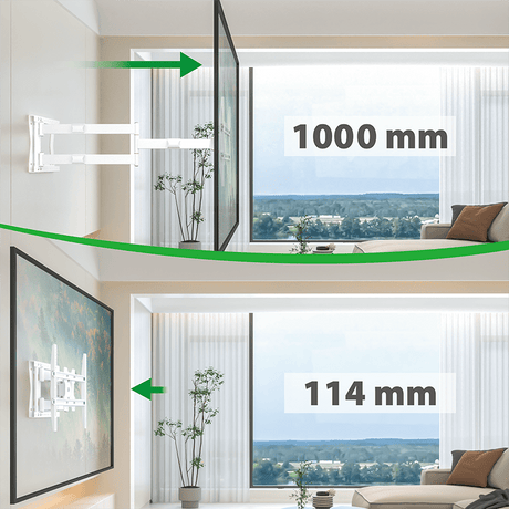 XTRARM Crius 100 cm Rotate VESA 600 - Soporte TV de pared Blanco