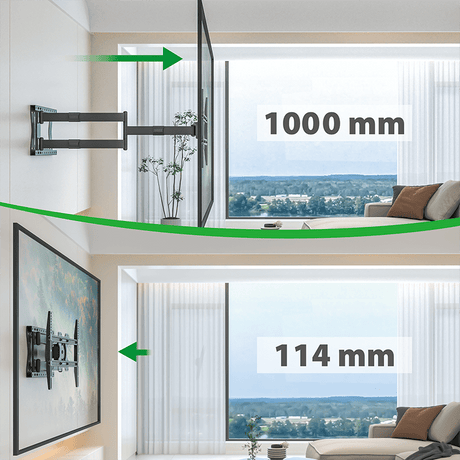 XTRARM Crius 100 cm Rotate VESA 600 - Soporte TV de pared Negro