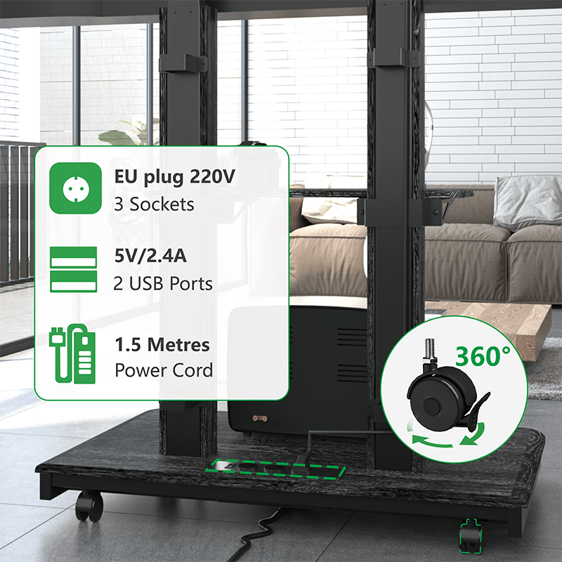 XTRARM Duolite negro Móvil – Soporte Tv de pie eléctrico