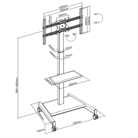 XTRARM Elevate Nogal - Soporte de suelo eléctrico