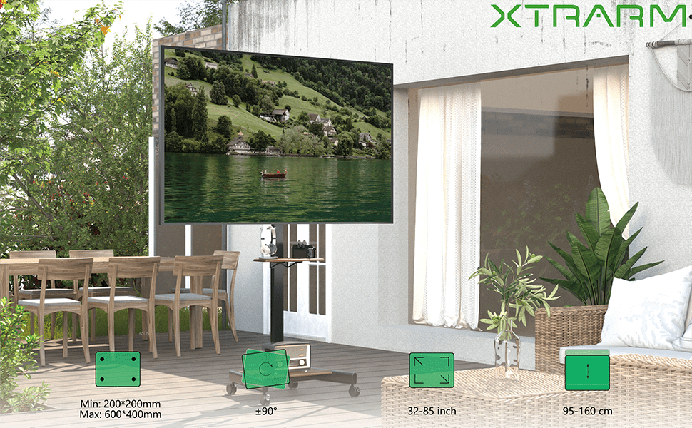 XTRARM Elevate Nogal - Soporte de suelo eléctrico