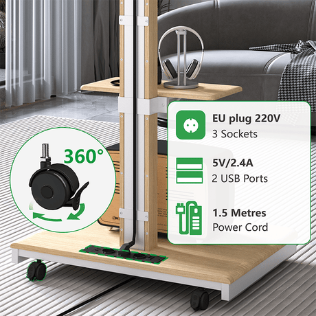 XTRARM Elite blanco/haya Móvil – Soporte Tv de pie eléctrico
