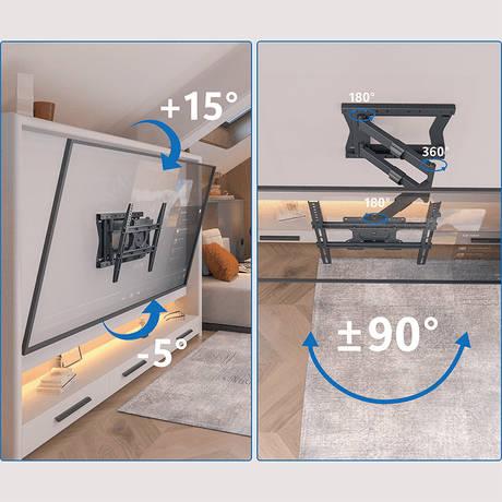 DQ Wall-Support Hercules 2.0 80 cm Flex - Soporte TV de pared Negro