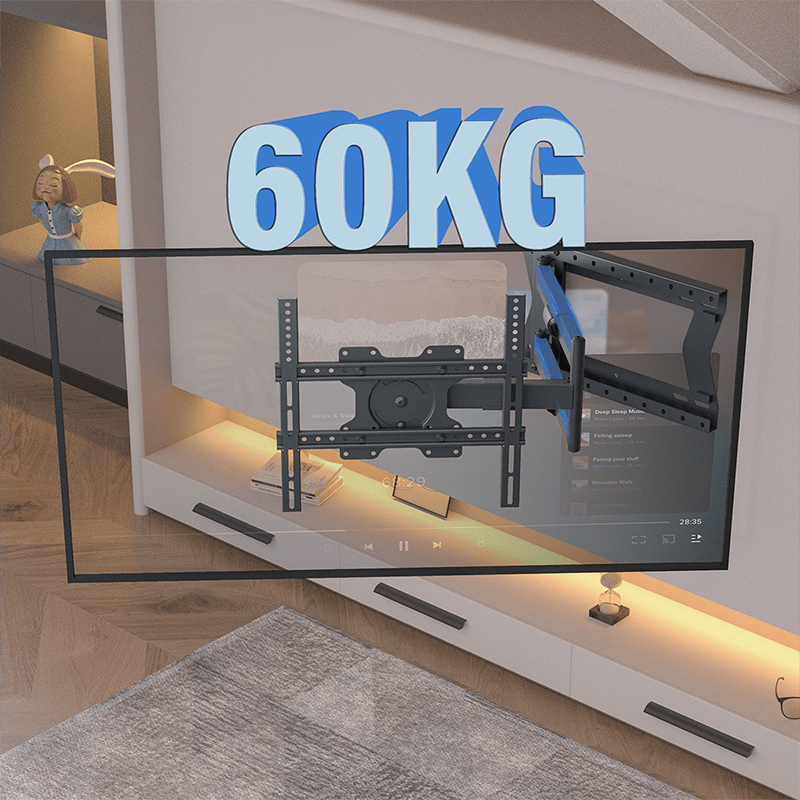 DQ Wall-Support Hercules 2.0 80 cm Flex - Soporte TV de pared Negro