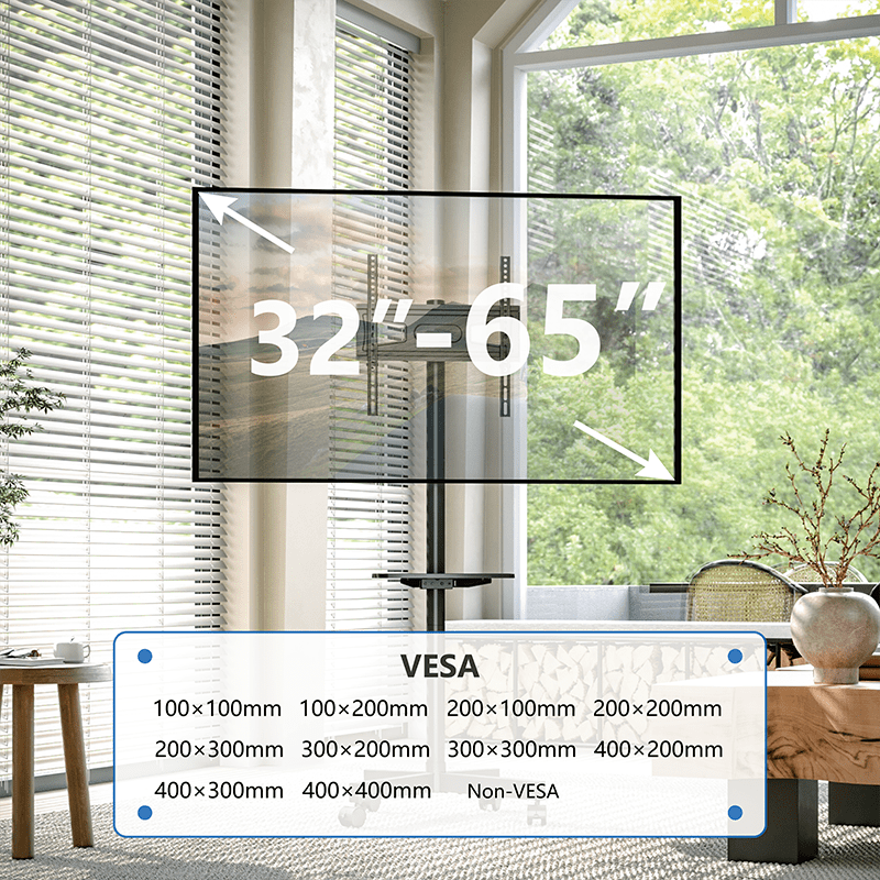 DQ Wall-Support Nyna Móvil Negro – Soporte Tv de suelo