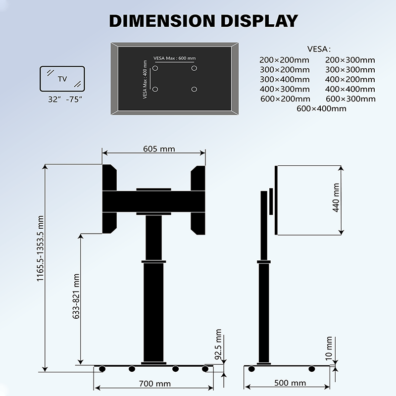 XTRARM Proton 100 Pie-TV Negro