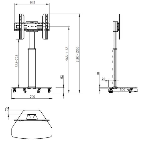 XTRARM Proton 100 Pie-TV Negro
