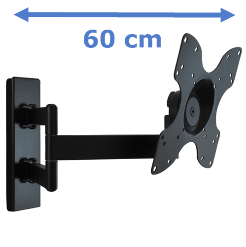 DQ Wall-Support Rotate Triple L 60 cm Giratorio - Soporte TV de pared Negro