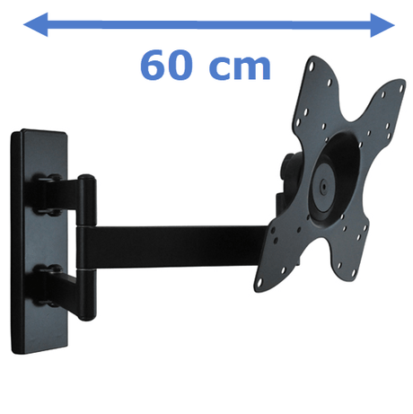 DQ Wall-Support Rotate Triple L 60 cm Giratorio - Soporte TV de pared Negro