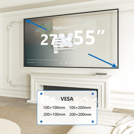 DQ Wall-Support Rotate XL 108,5 cm Giratorio - Soporte TV de pared Blanco