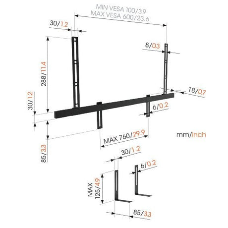 Vogel's Sound 3550 - Soporte barra de sonido de TV