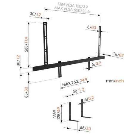 Vogel's Sound 3550 - Soporte barra de sonido de TV