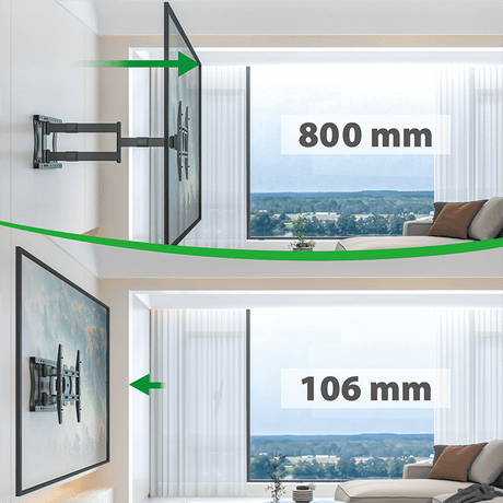 XTRARM Tantal 80 cm Fixed - Soporte TV de pared Negro