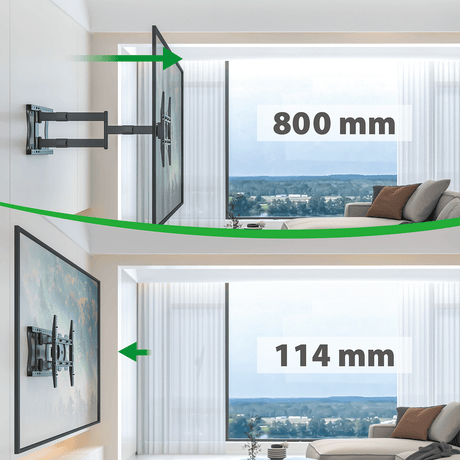 XTRARM Tantal 80 cm Flex - Soporte TV de pared Negro