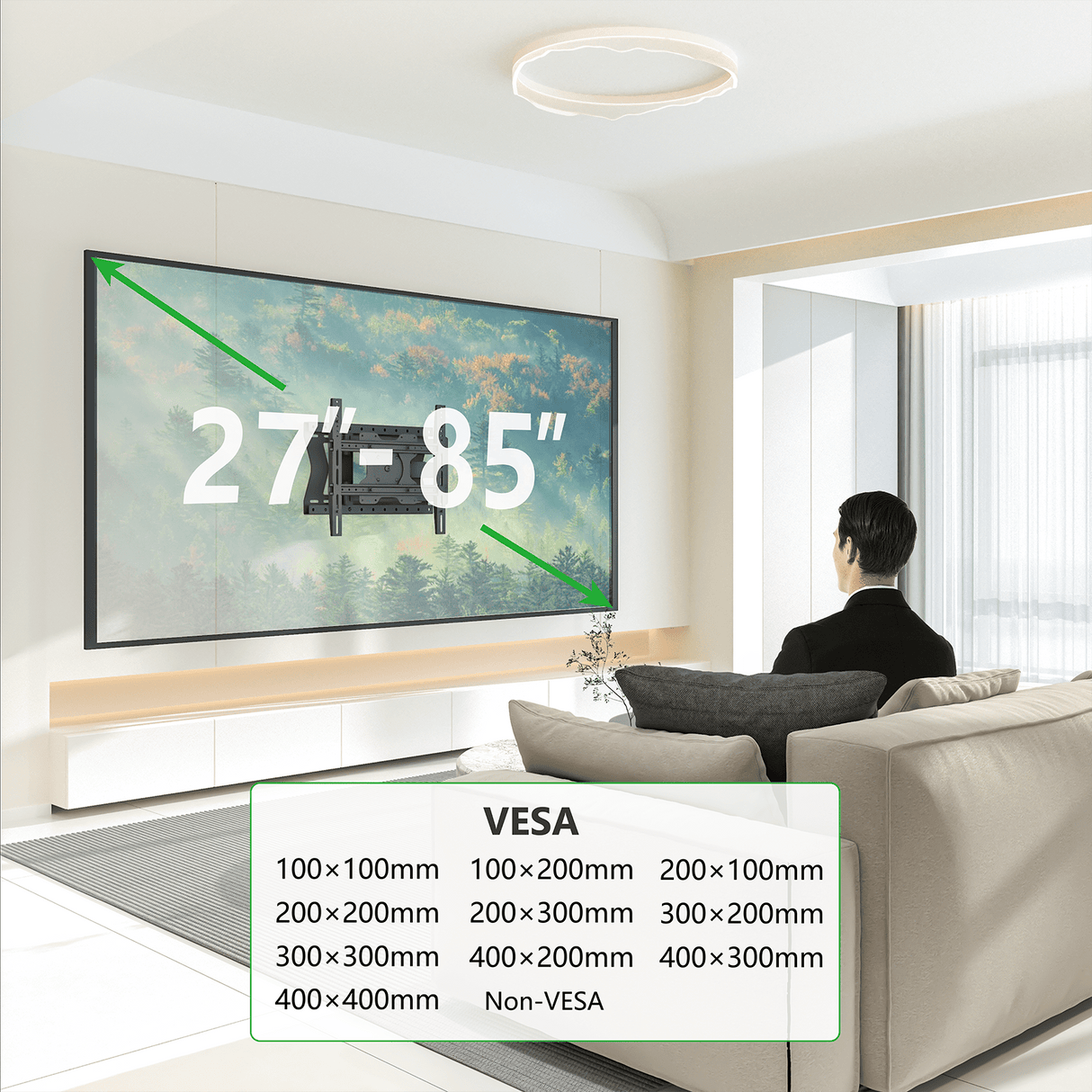 XTRARM Tantal 80 cm Flex - Soporte TV de pared Negro