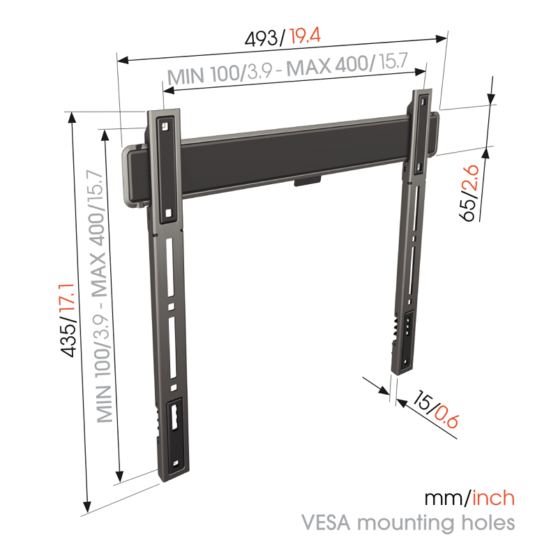 Vogel's TVM 5405 Vaste tv-beugel 32 -77 inch platinumgrijs