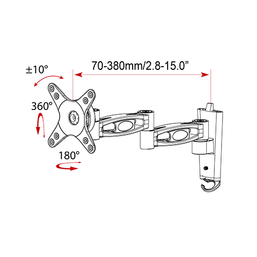 DQ Wall-Support VM-L39 - Soporte TV de pared Negro