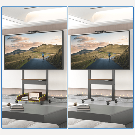 DQ Wall-Support Zelos nogal negro Móvil – Soporte Tv de pie eléctrico