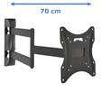 DQ Wall-Support Alpha Serie Turn 70 cm Giratorio - Soporte TV de pared Negro