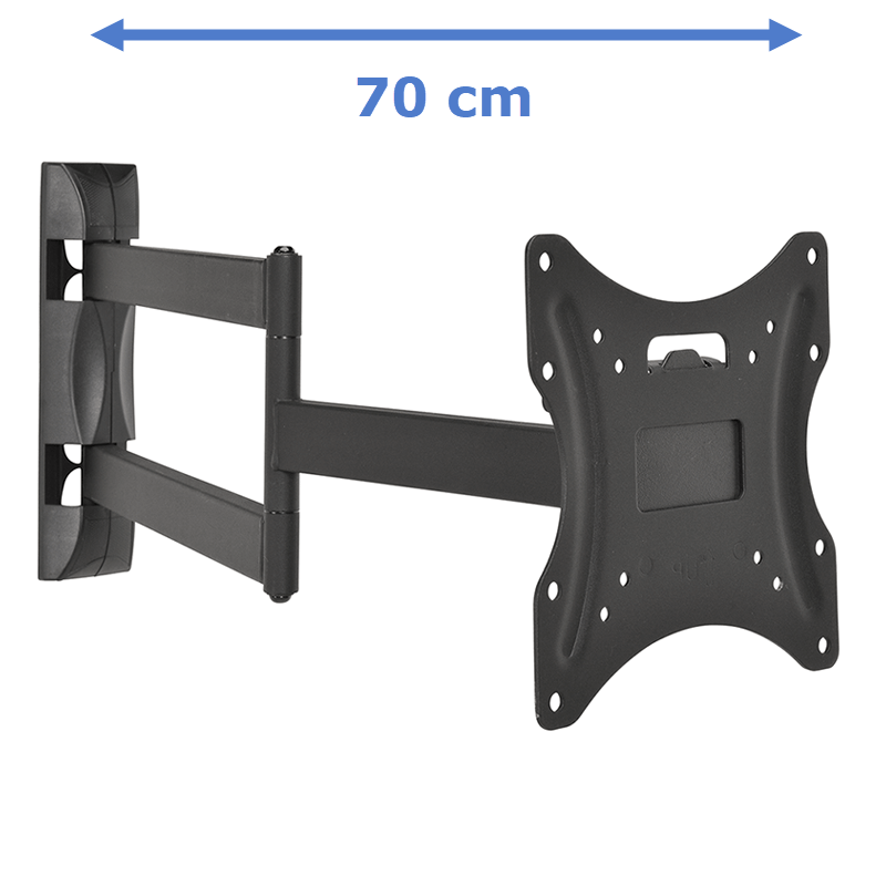 DQ Wall-Support Alpha Serie Turn 70 cm Giratorio - Soporte TV de pared Negro