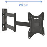 DQ Wall-Support Alpha Serie Turn 70 cm Giratorio - Soporte TV de pared Negro