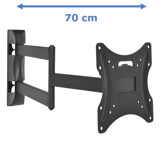 DQ Wall-Support Alpha Serie Turn 70 cm Giratorio - Soporte TV de pared Negro