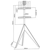 XTRARM Argo - Soporte TV de suelo Blanco/Gris