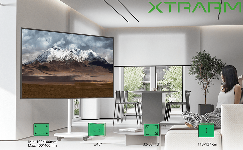 XTRARM Arius - Soporte TV dede suelo Blanco