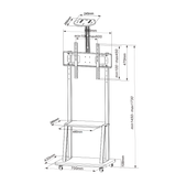DQ Wall-Support Artemis Movil - Soporte TV de suelo Negro