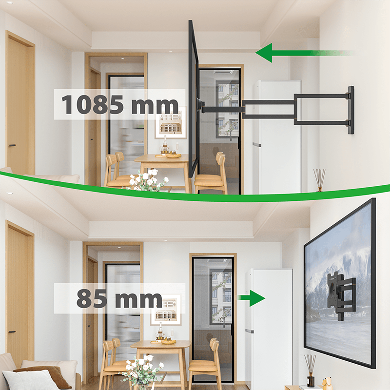 XTRARM Axis XL 108,5 cm Negro - Soporte de TV giratorio e inclinable