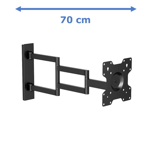 XTRARM Axis XL 70 cm Negro - Soporte de TV giratorio e inclinable