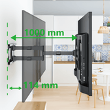 XTRARM Cratos 100 cm doble Rotate VESA 600 TV - Soporte TV de pared Negro