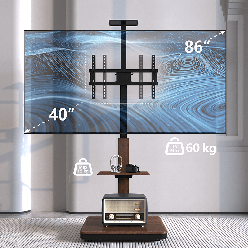 XTRARM Elite negro/nogal – Soporte Tv de pie Manual