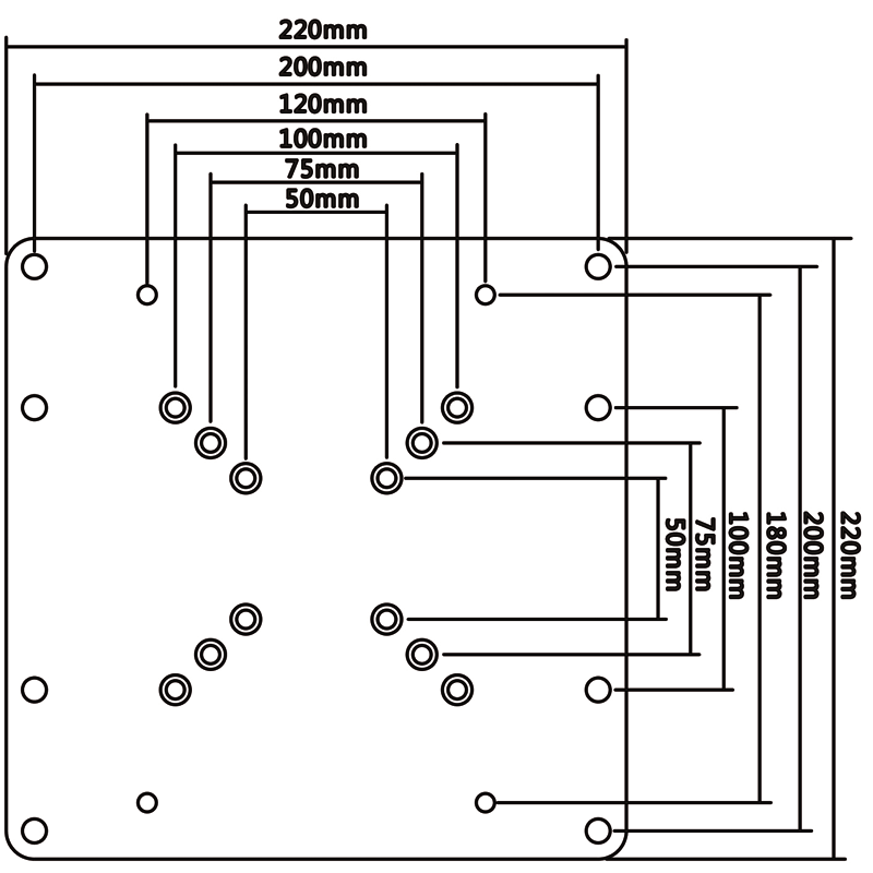 MyWall Hera VESA adaptador Negro - VESA 200x200 mm