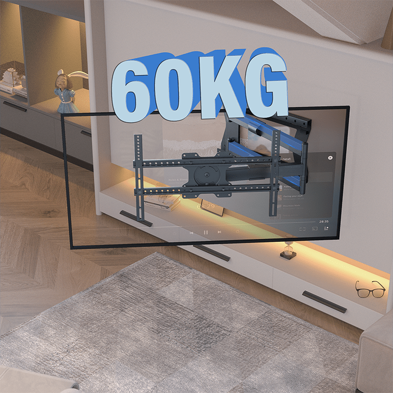 DQ Wall-Support Hercules 2.0 100 cm Flex VESA 600 - Soporte TV de pared Negro