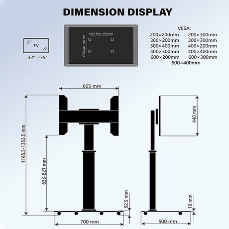 XTRARM Proton 100 Pie-TV Negro