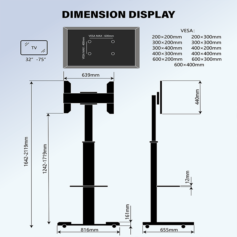 XTRARM Proton 500 Pie-TV aluminio