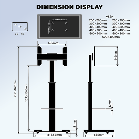 XTRARM Proton 500 Pie-TV aluminio