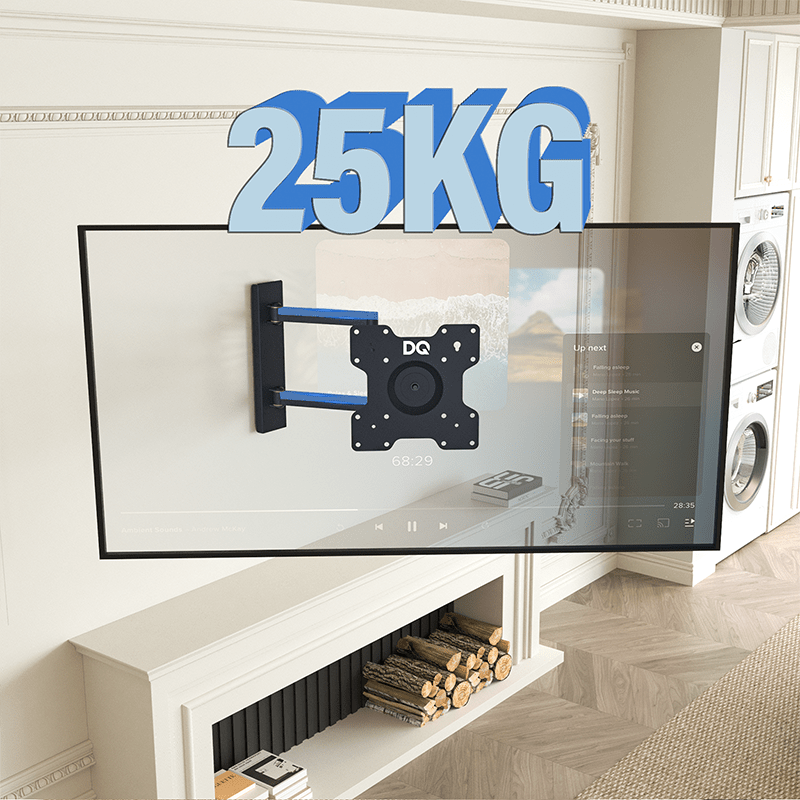 DQ Wall-Support Rotate XL 70 cm Soporte de TV Giratorio - Soporte TV de pared Negro