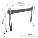 Vogel's TVM 5605 Vaste tv-beugel 40 -100 inch platinumgrijs