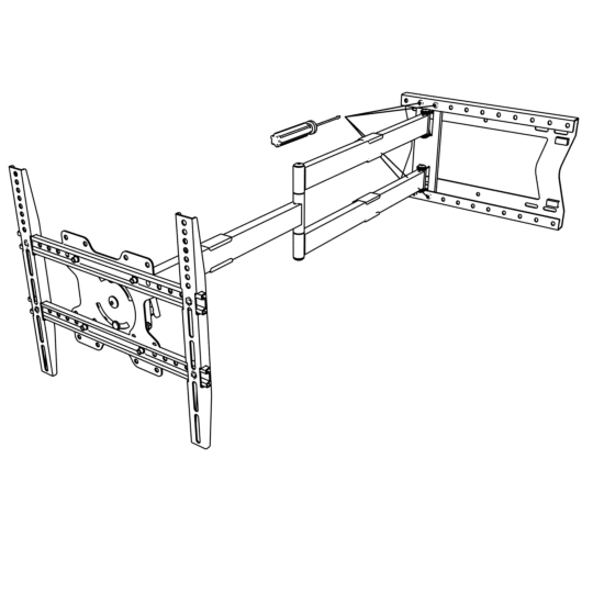 XTRARM 2e Kansje Ferrom 120 cm Rotate 400 TV beugel zwart